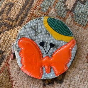 Louis Vuitton Mini Lin Porte Monnaie Rond Coin Zip Pouch